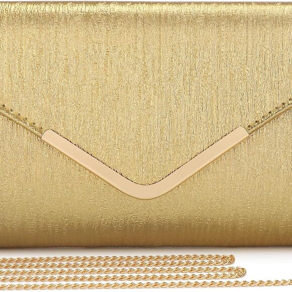 Vegan Leather Clutch Purse for Women Evening Formal Shoulder Bag - Picture 1 of 7